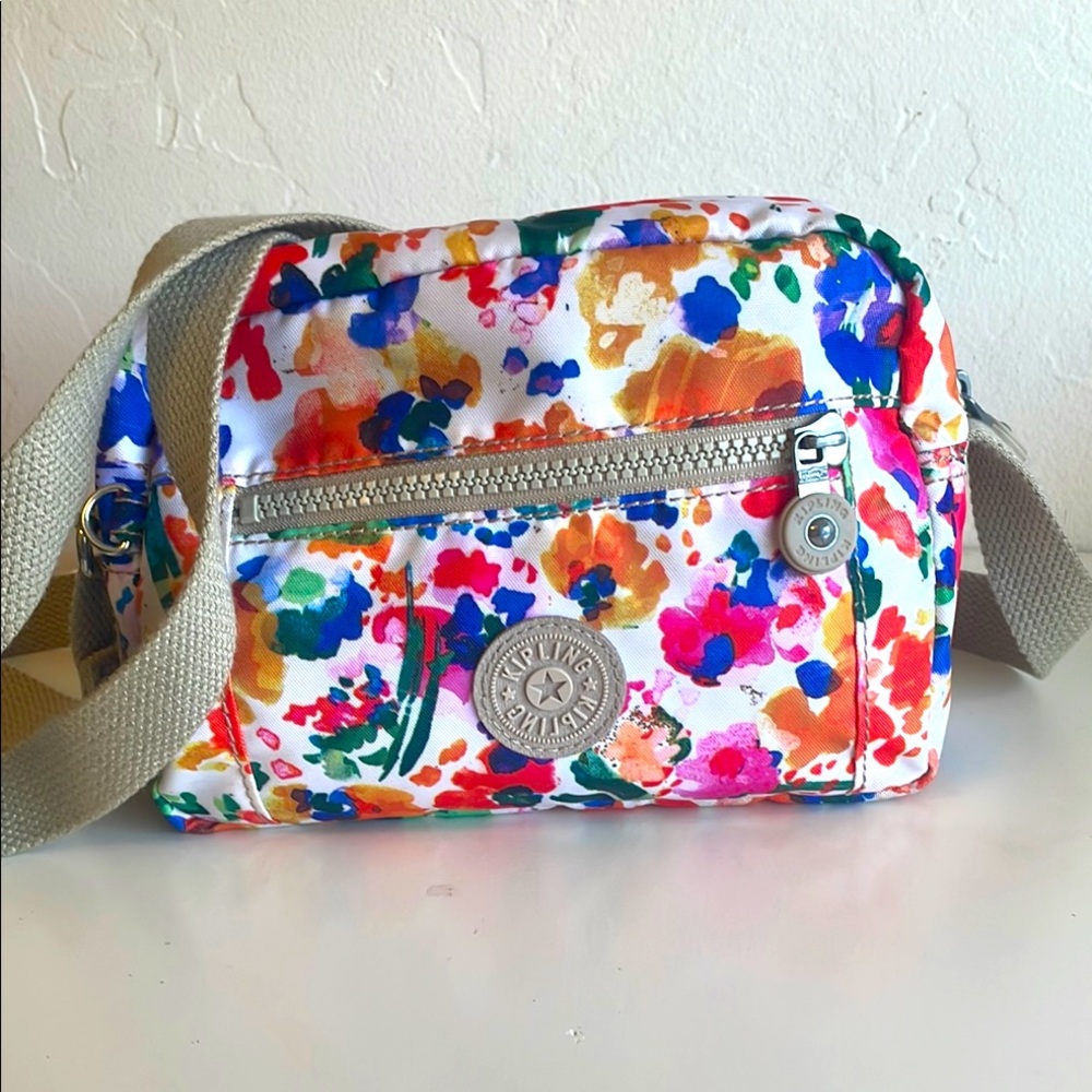 Kipling Crossbody Nylon Floral Print Bag